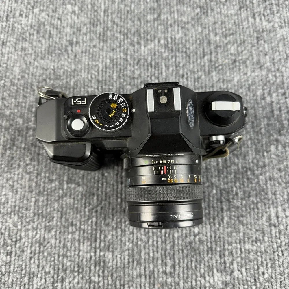Konica FS-1 35mm SLR Film Camera Black Hexanon AR 50mm‎ F1.7 Lens Japan